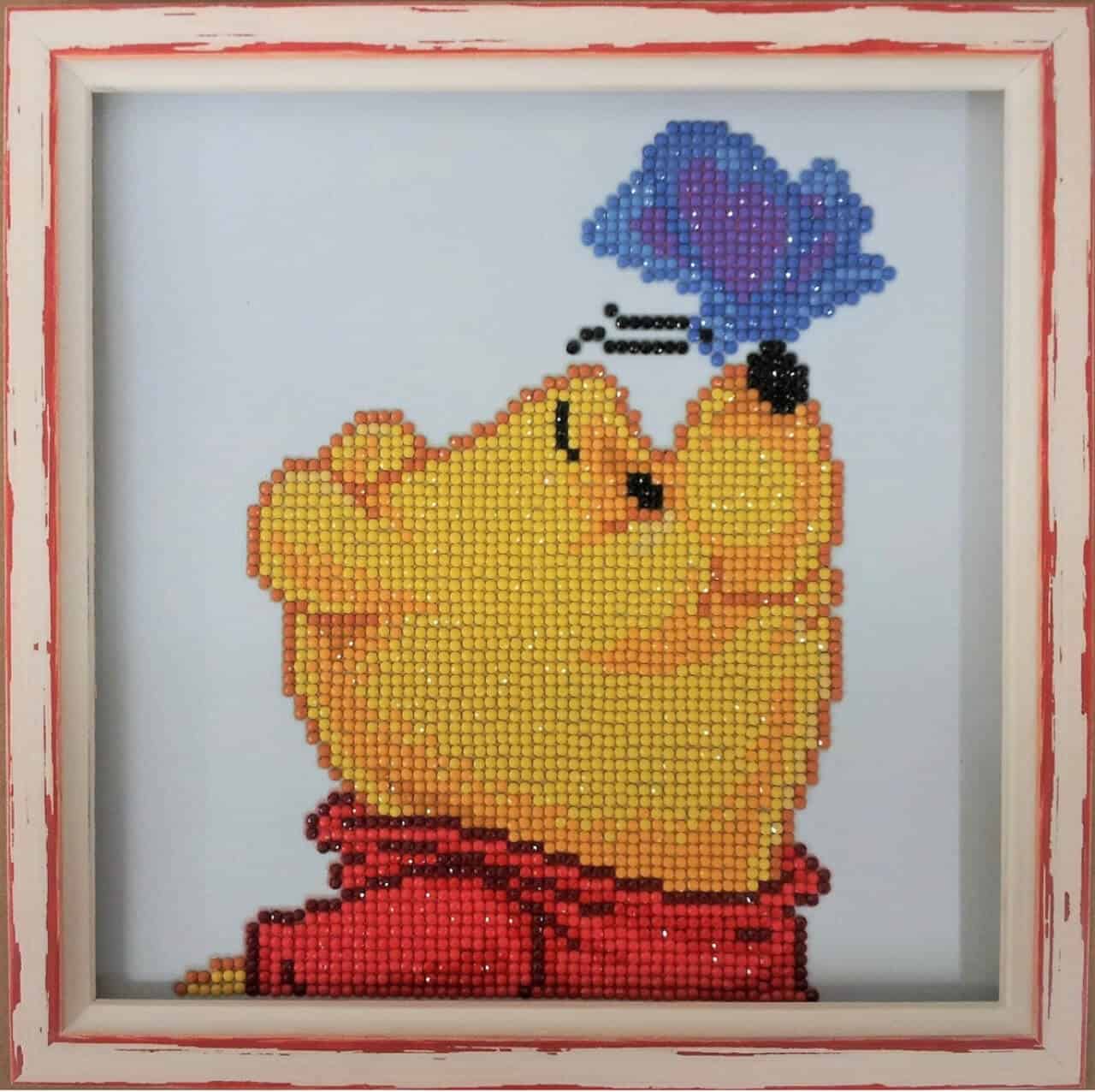 Winnie the pooh pixel design frame.